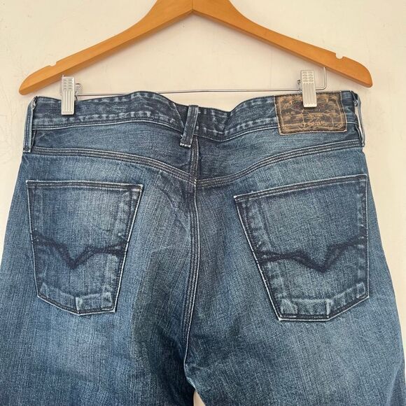 Guess Dark Wash Lincoln Slim Straight Mid Rise 100% Cotton Denim Jeans - Picture 10 of 11